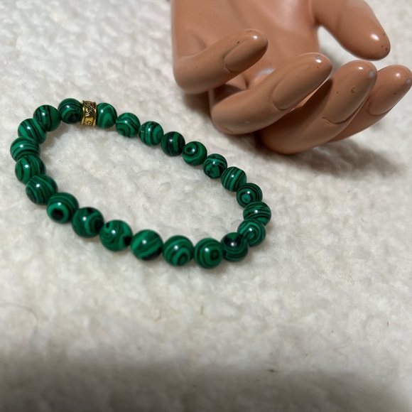 Bracelet 8.5mm Malachite Anxiety Calming Protection - Picture 7 of 8